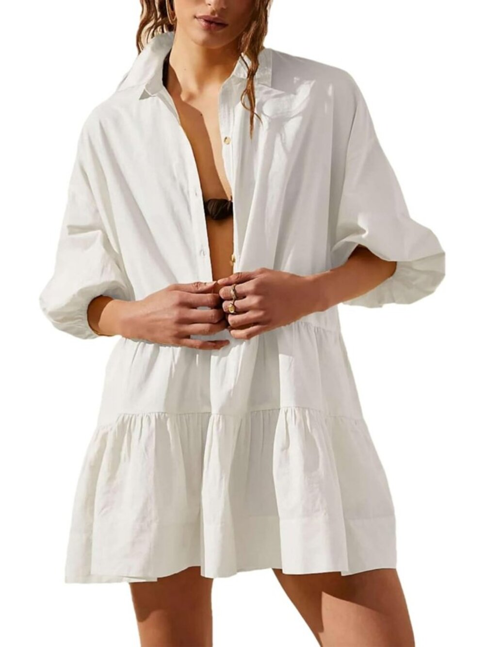 Flowy Oversized Summer Babydoll Mini Dress | Cute Casual Tunic for Women